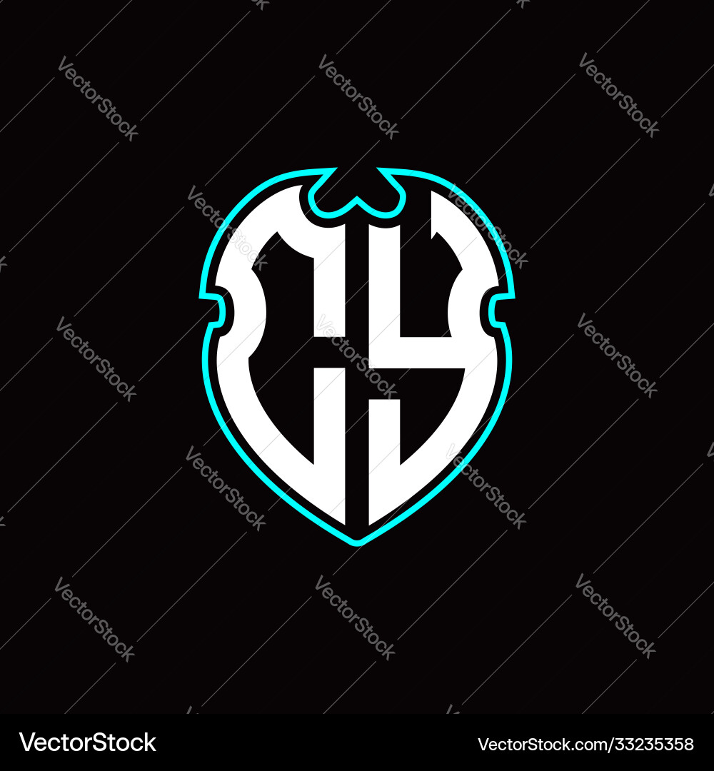 C y initial logo design with a shield shape Vector Image