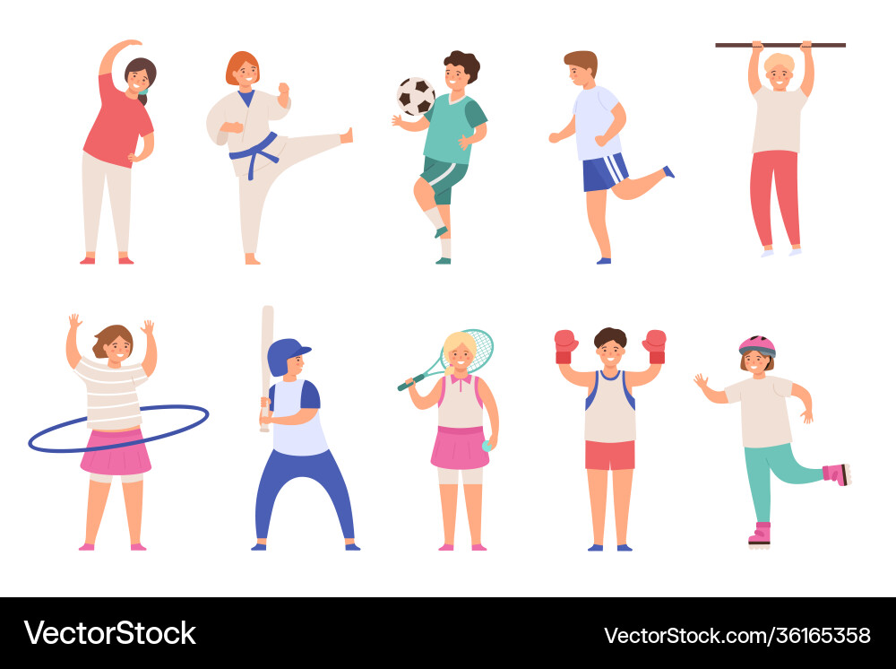 Children Playing Sports & Games vector image