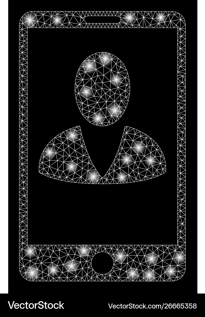 Flare mesh wire frame mobile user profile Flare mesh wire frame mobile user profile Vector Image