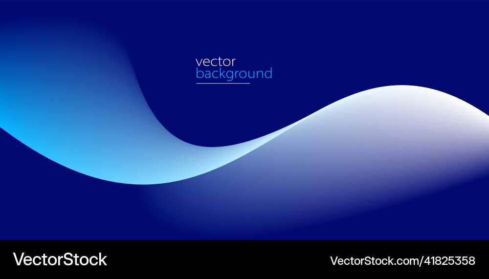 Flowing dark blue curve shape with soft gradient Flowing dark blue curve shape with soft gradient Vector Image