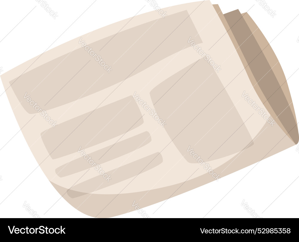 Folded newspaper lying open showing blank columns Vector Image