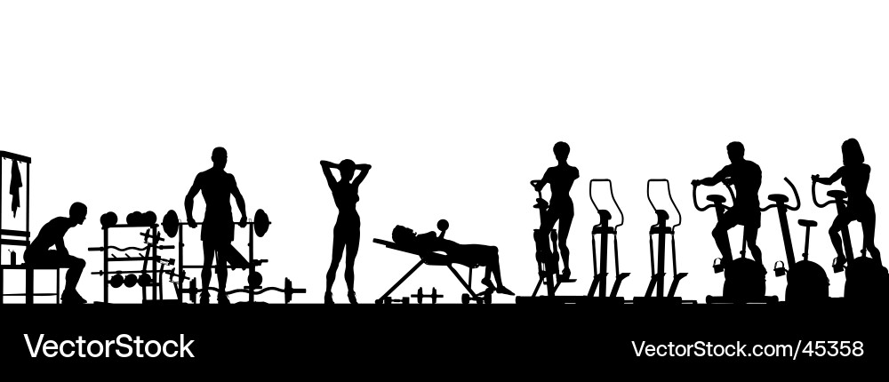 Gym Silhouette Workout Vector Image