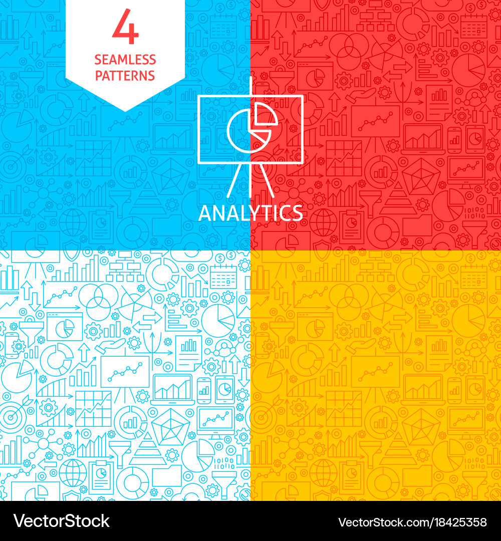 Line analytics patterns vector image