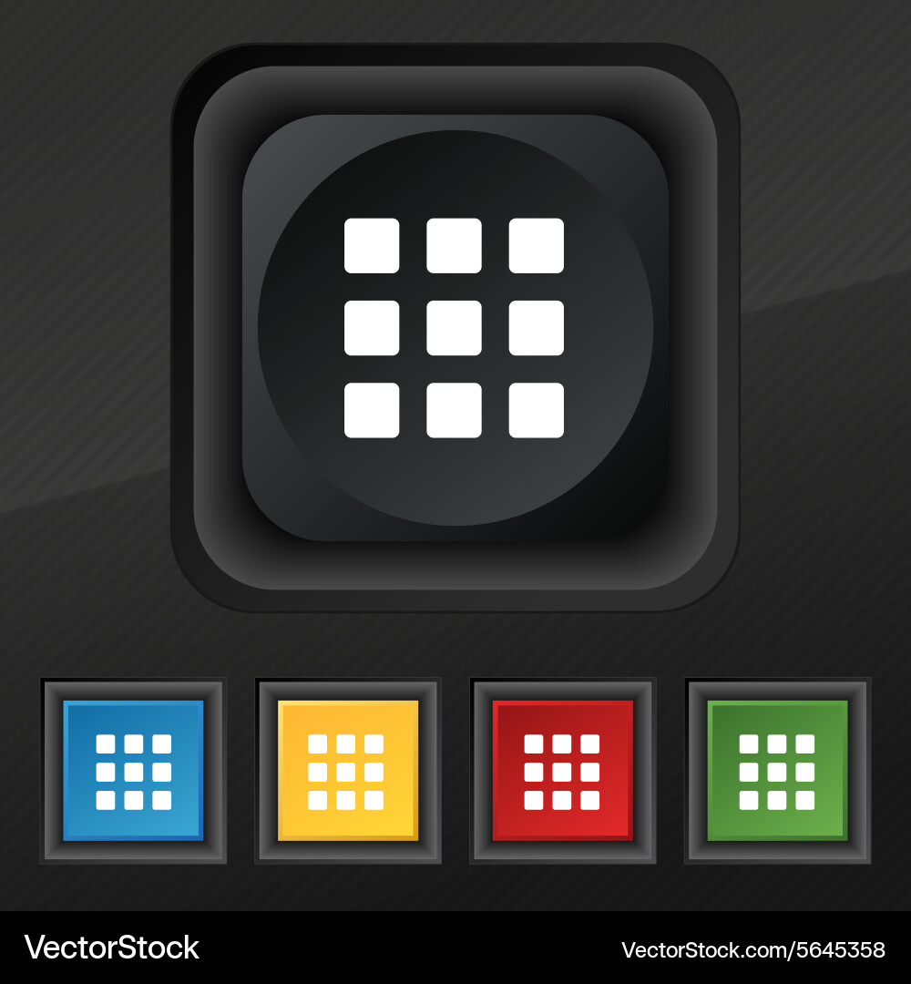 List menu content view options icon symbol set Vector Image