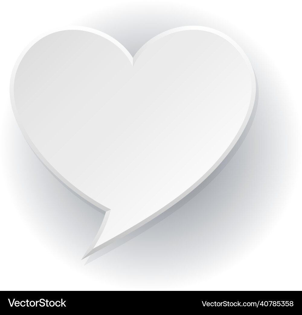 Paper heart speak template empty text bubble Paper heart speak template empty text bubble vector image