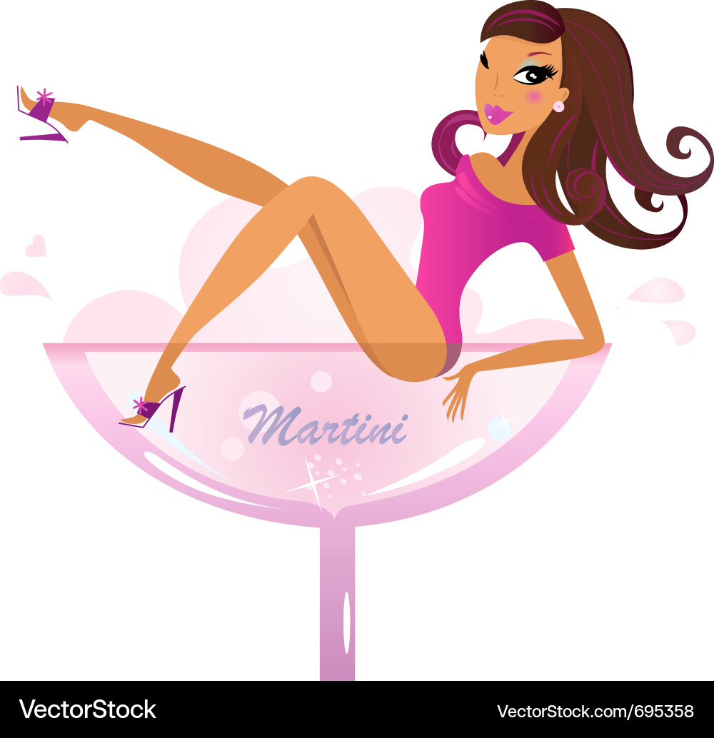 Retro Martini Girl vector image