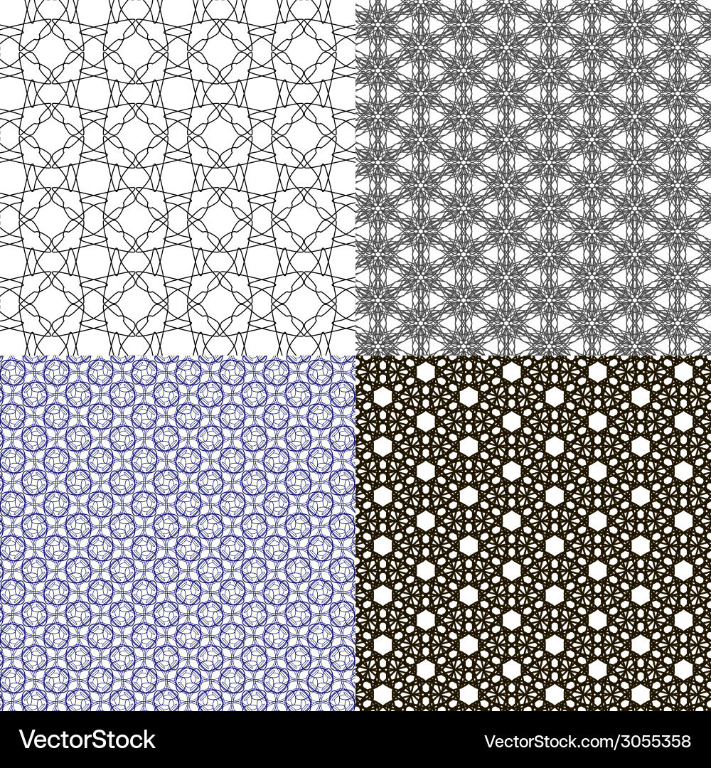 Set of geometric pattern in op art design Vector Image