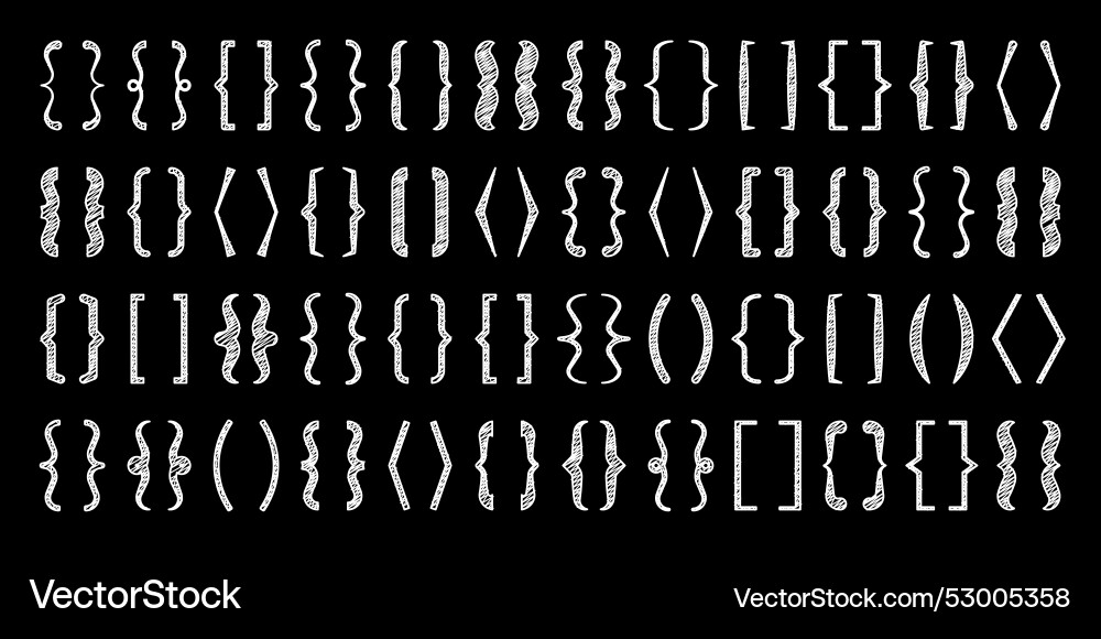 Shaded text brackets black quotation box curly Vector Image