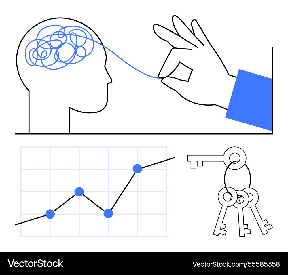 Simplifying thoughts with problem-solving growth vector image
