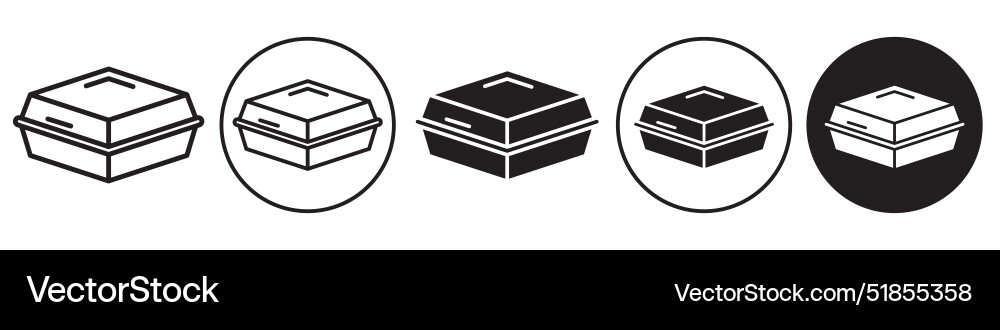 Styrofoam box icon set collection for web Styrofoam box icon set collection for web Vector Image