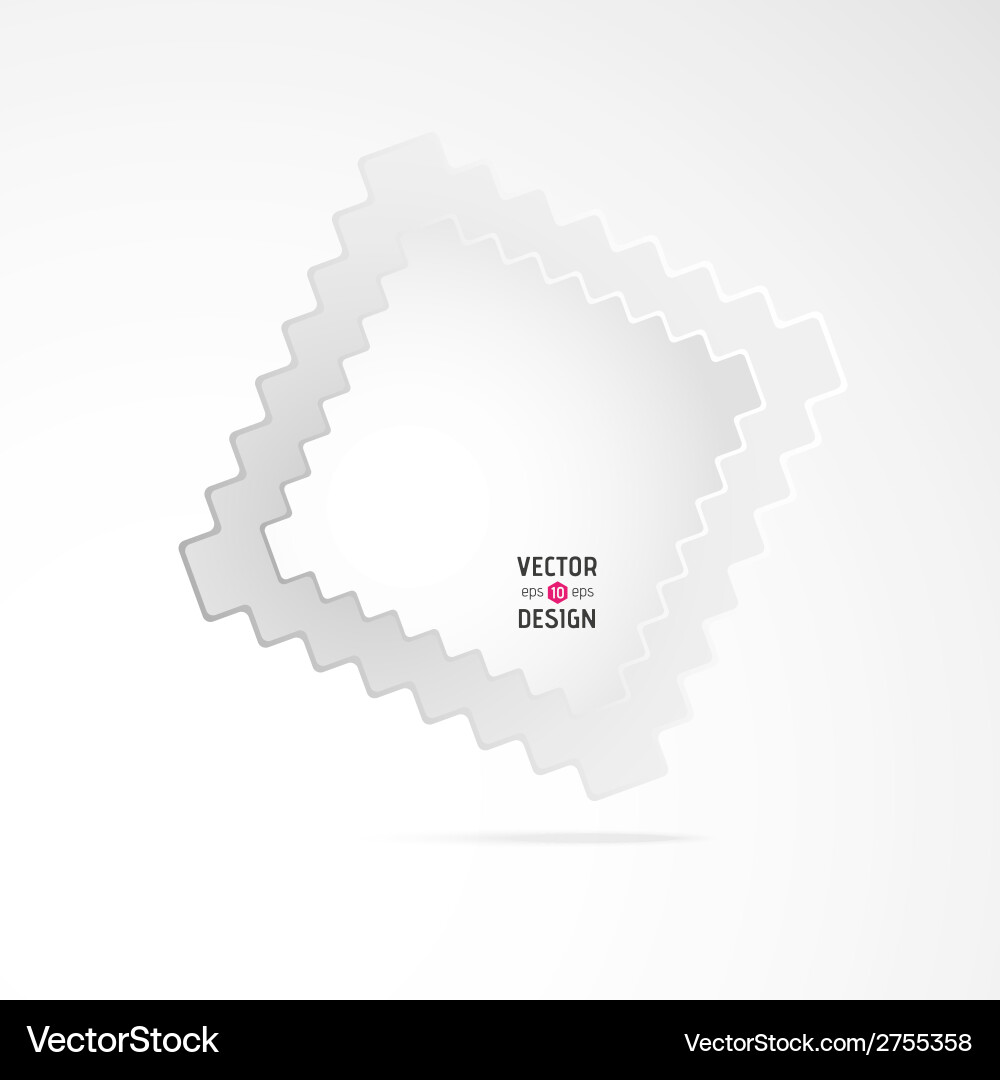 White Zigzag Frame - Modern Pattern Vector Image