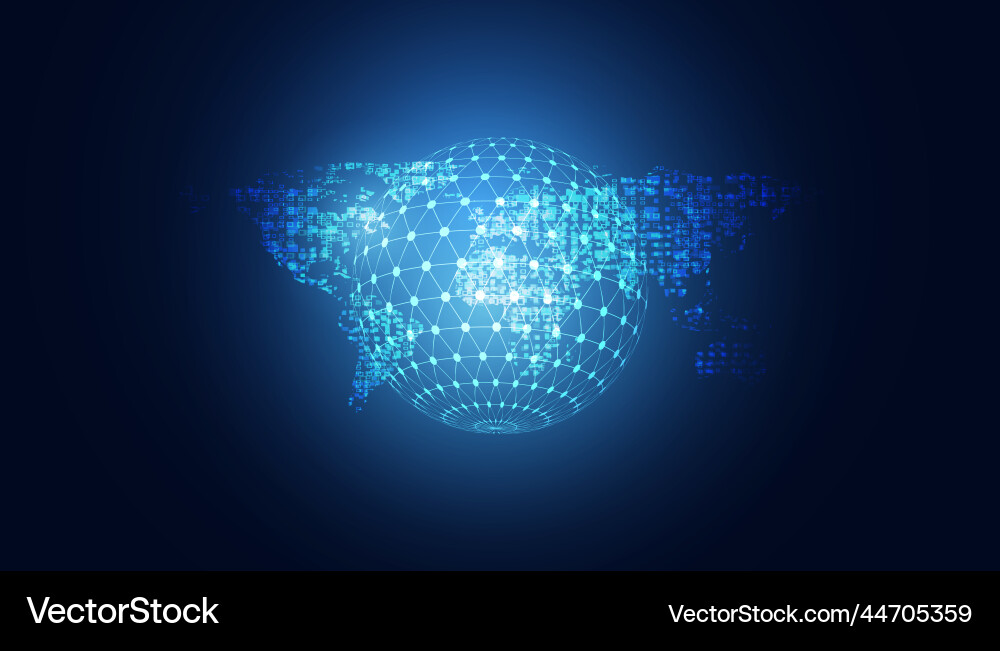 Abstract map of the world science and technology Abstract map of the world science and technology vector image
