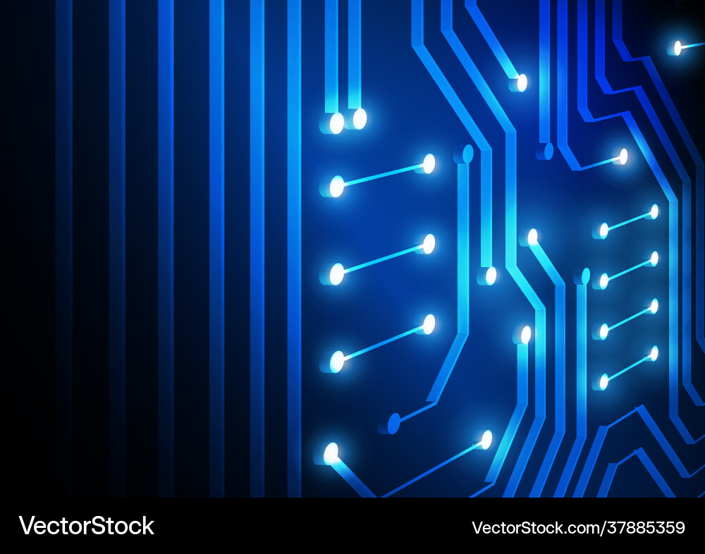 Circuit technology background with hi-tech digital vector image