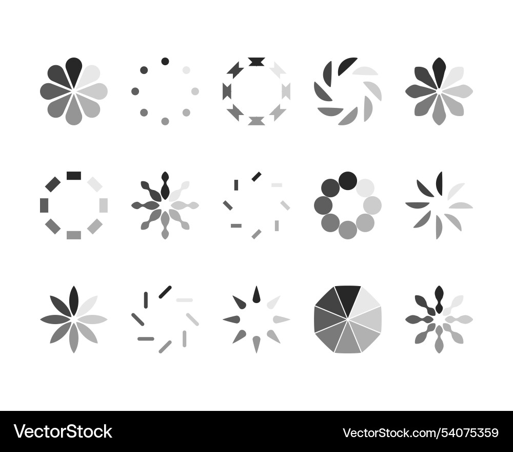 Collection loading bar status icon set of loaded vector image