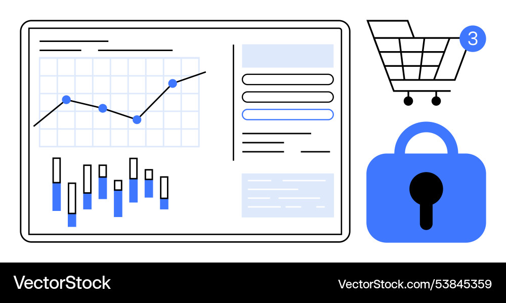 Data presentation with security and online Vector Image