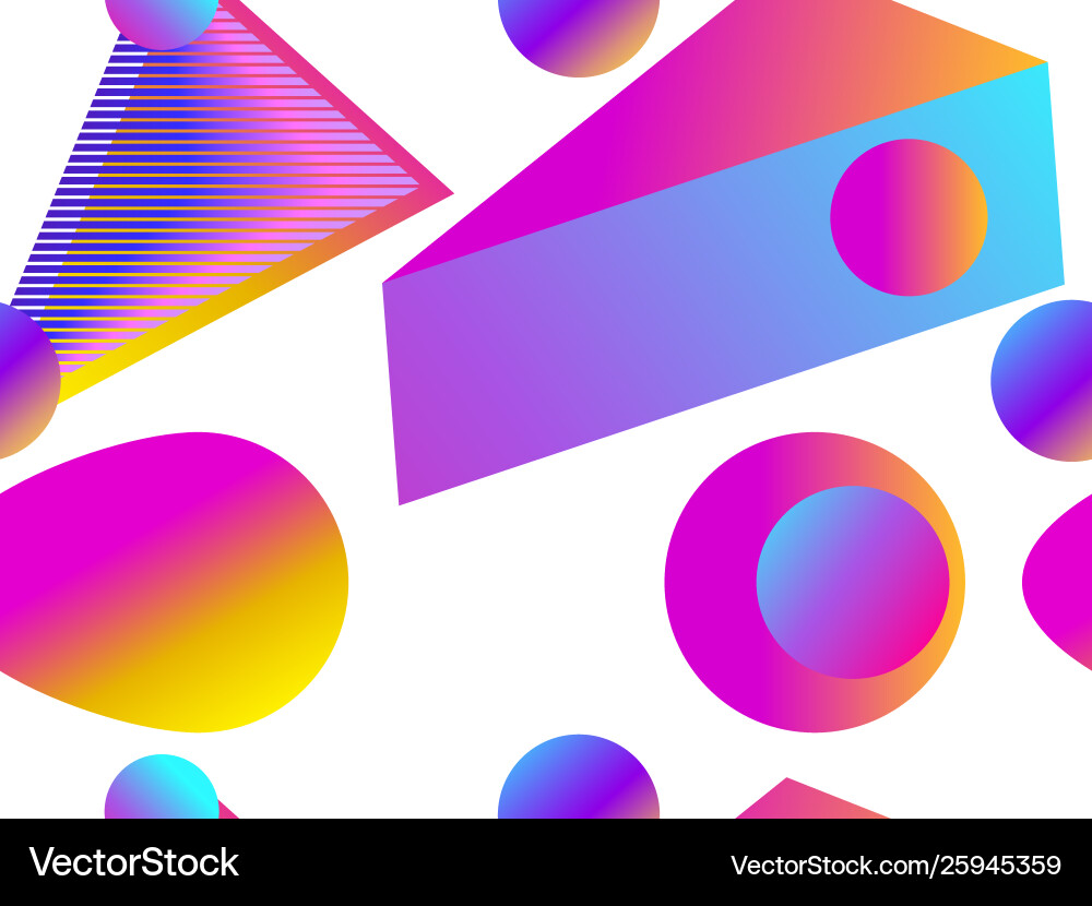 Geometric seamless pattern with liquid gradient vector image