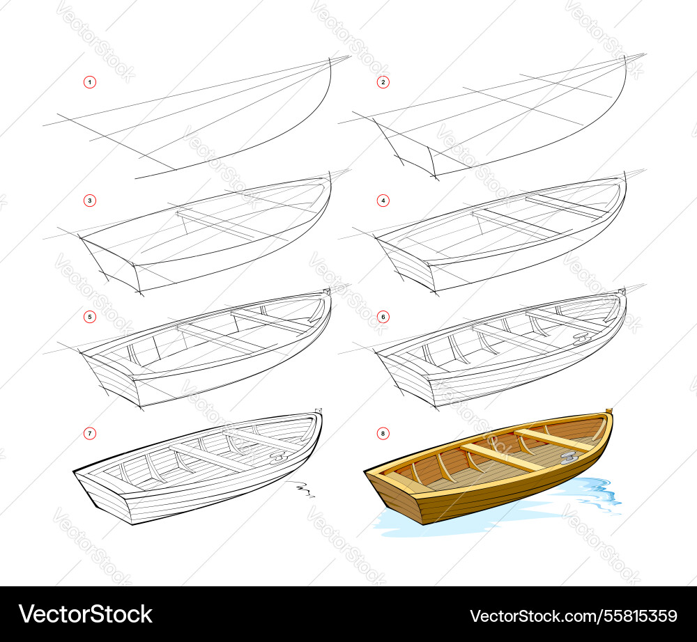 Page shows how to learn draw step Page shows how to learn draw step vector image