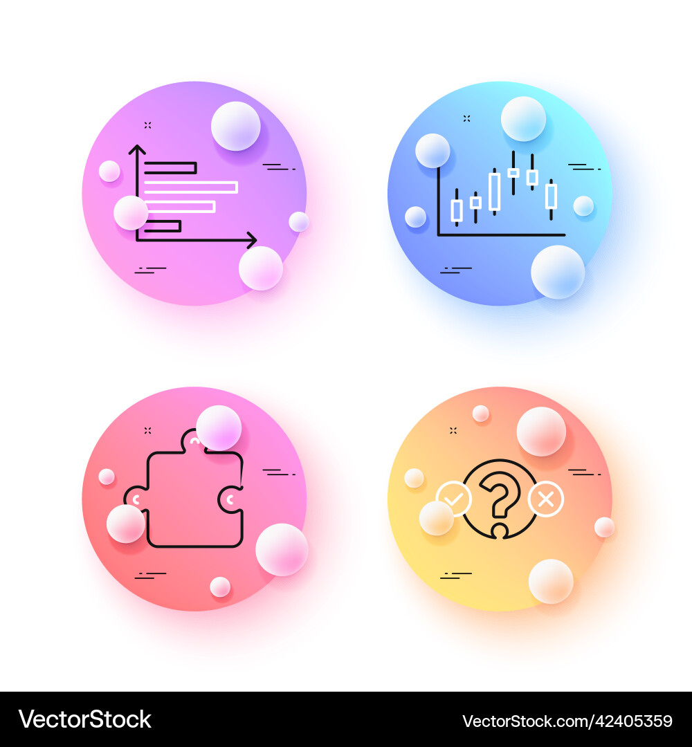Quiz test horizontal chart and candlestick graph Quiz test horizontal chart and candlestick graph vector image