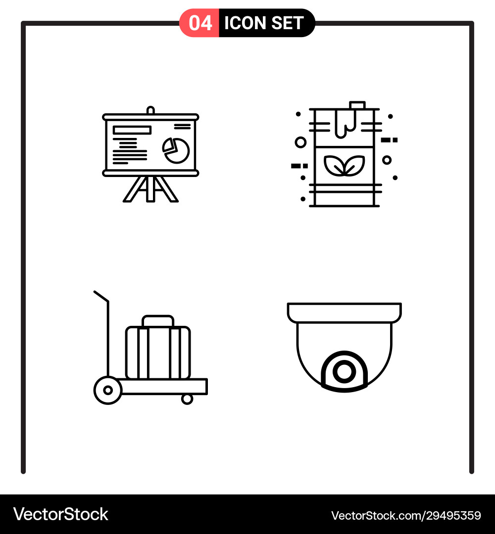 Set 4 line style icons for web and mobile Set 4 line style icons for web and mobile Vector Image