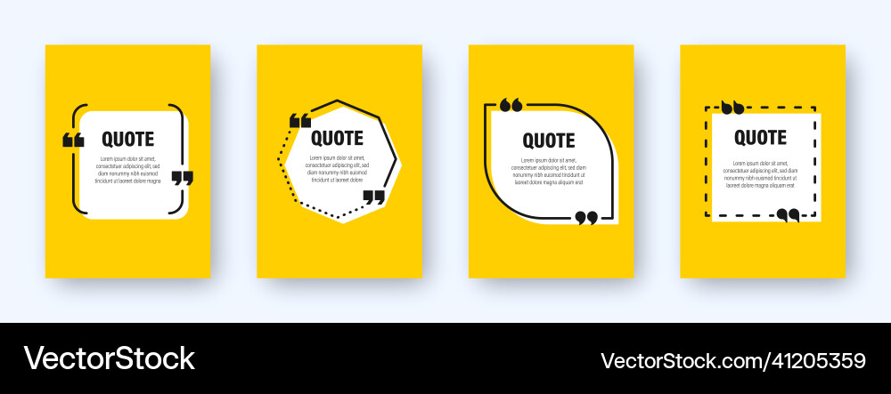 Set of modern yellow banners with quote frames Set of modern yellow banners with quote frames vector image