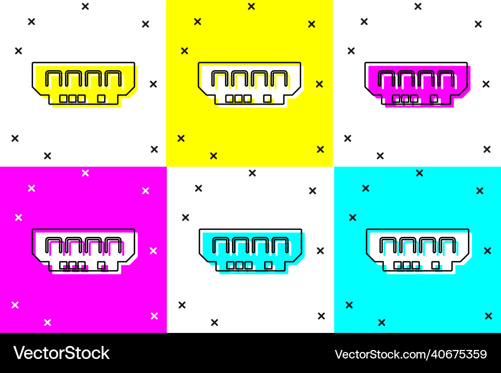 Set ram random access memory icon isolated Vector Image