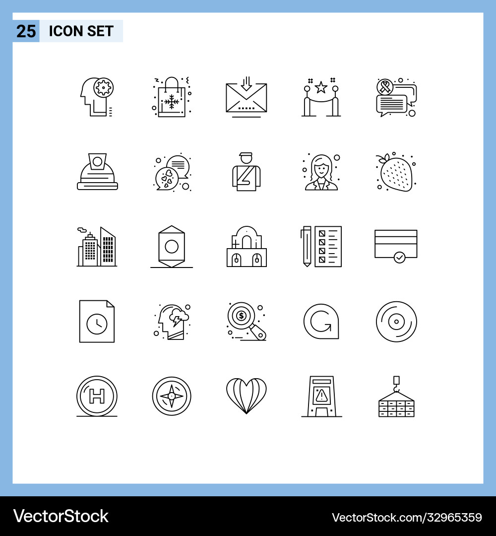 User interface pack 25 basic lines Vector Image