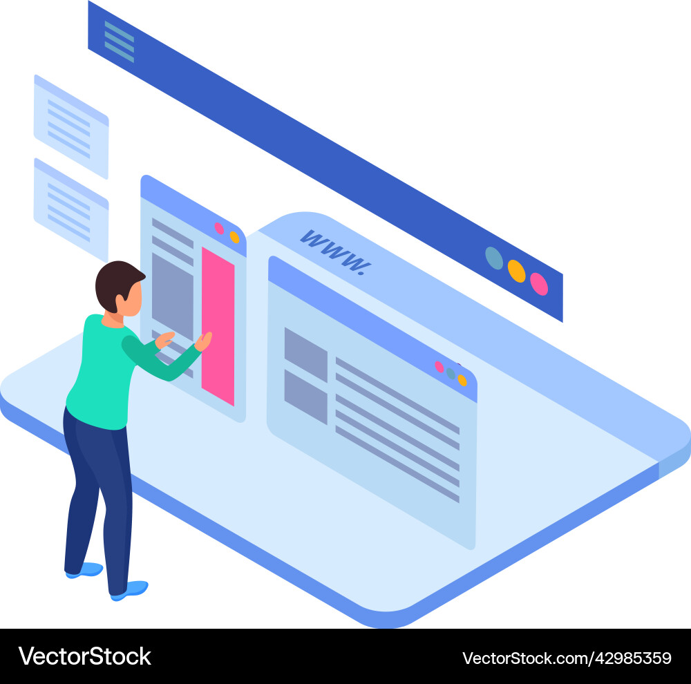 Website fields development composition Website fields development composition vector image