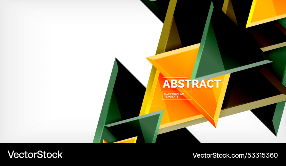 Abstract background - colorful triangles with 3d vector image