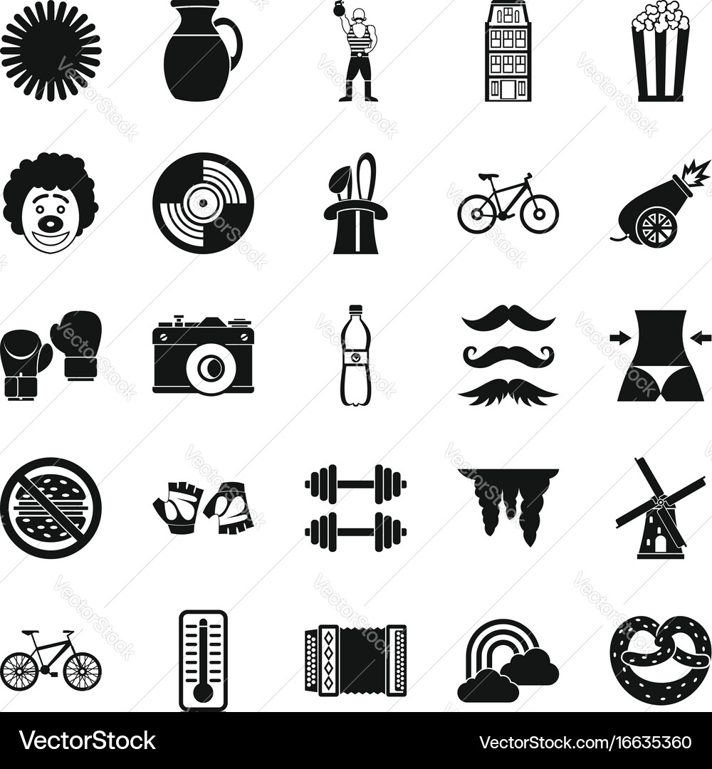 Appearance icons set simple style Vector Image