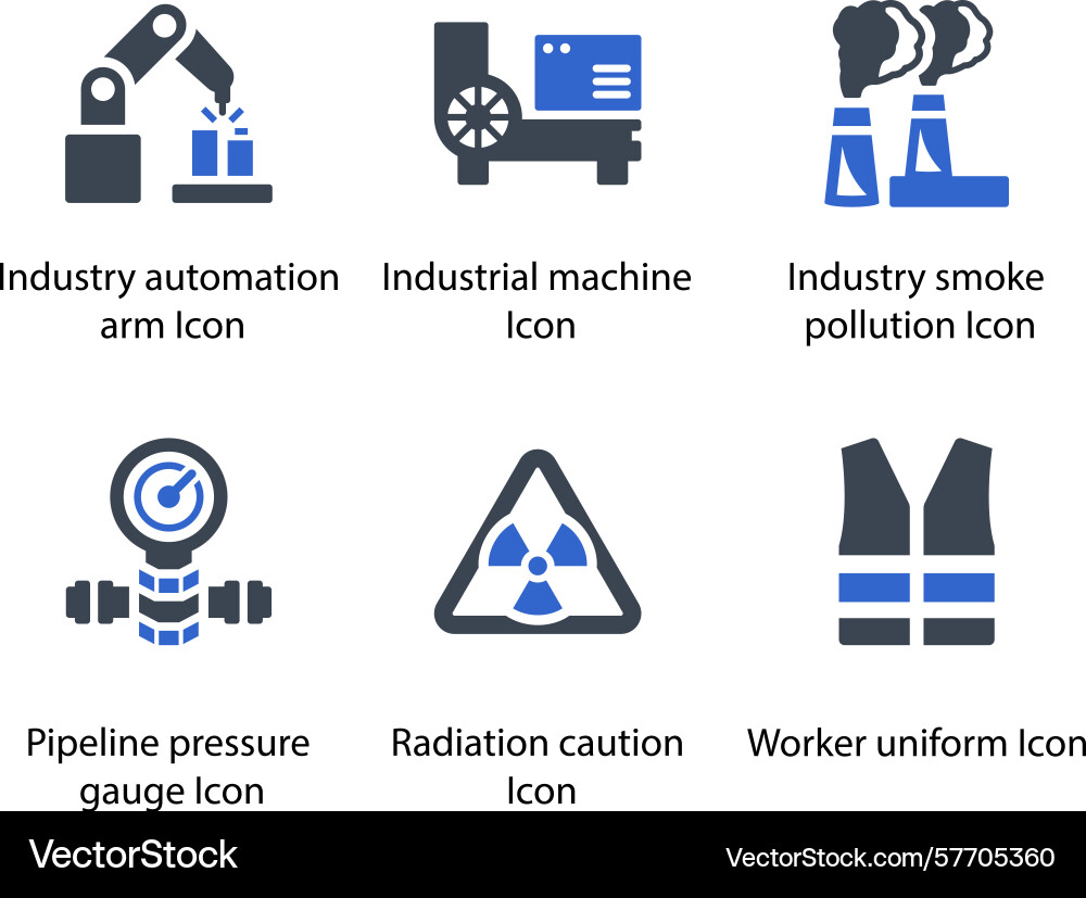 Automation arm machine smoke pollution pipeline Vector Image