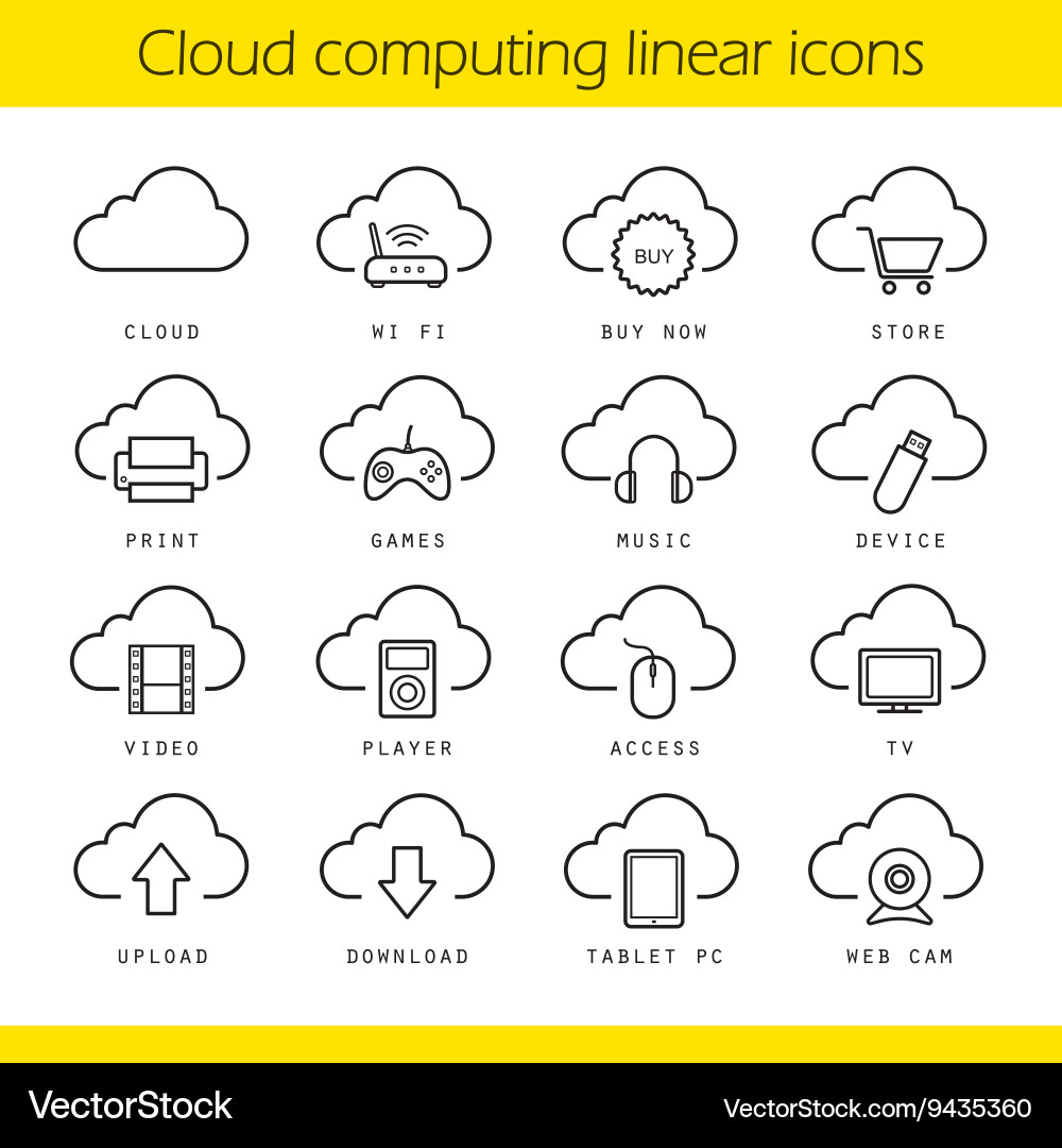 Cloud computing icons Vector Image