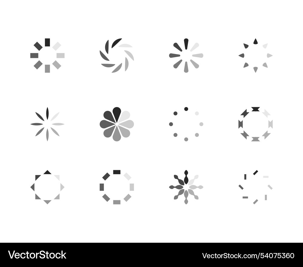 Collection loading bar status icon set of loaded Collection loading bar status icon set of loaded Vector Image