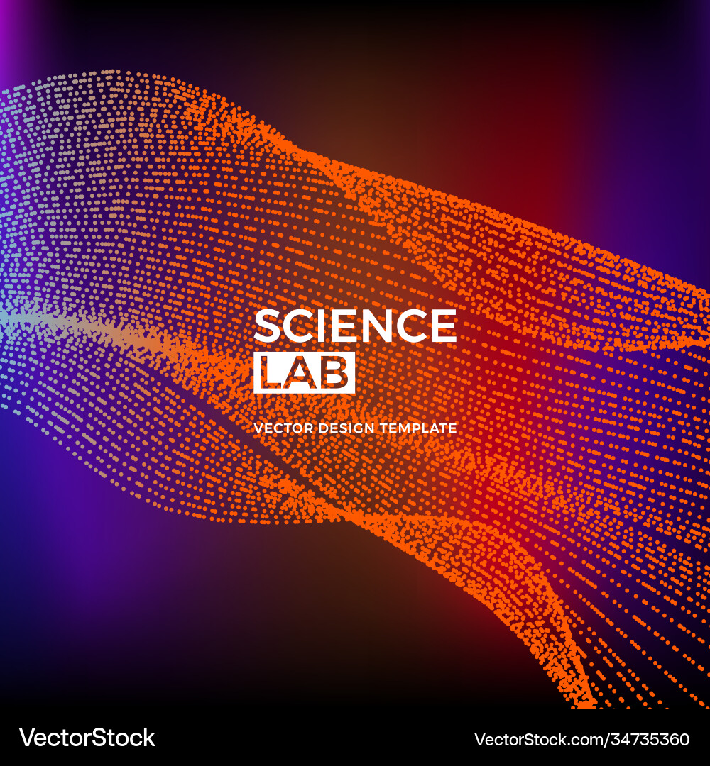 Futuristic background with dynamic particles vector image