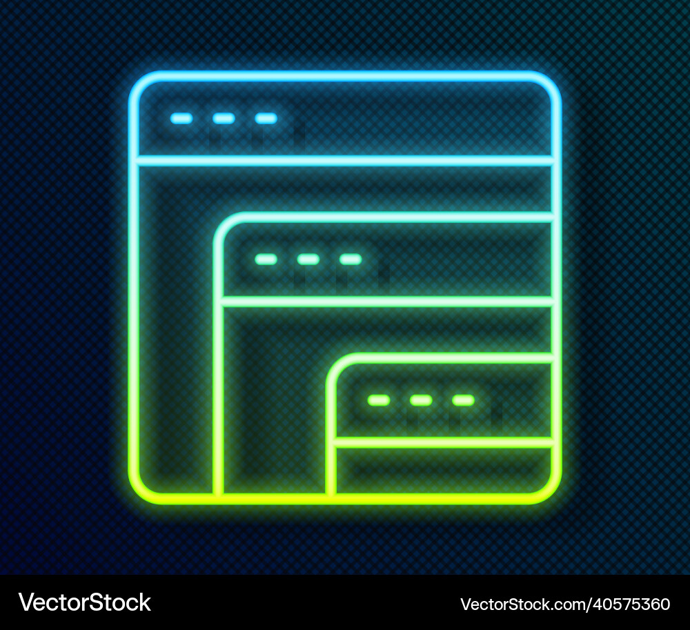 Glowing neon line software web developer vector image