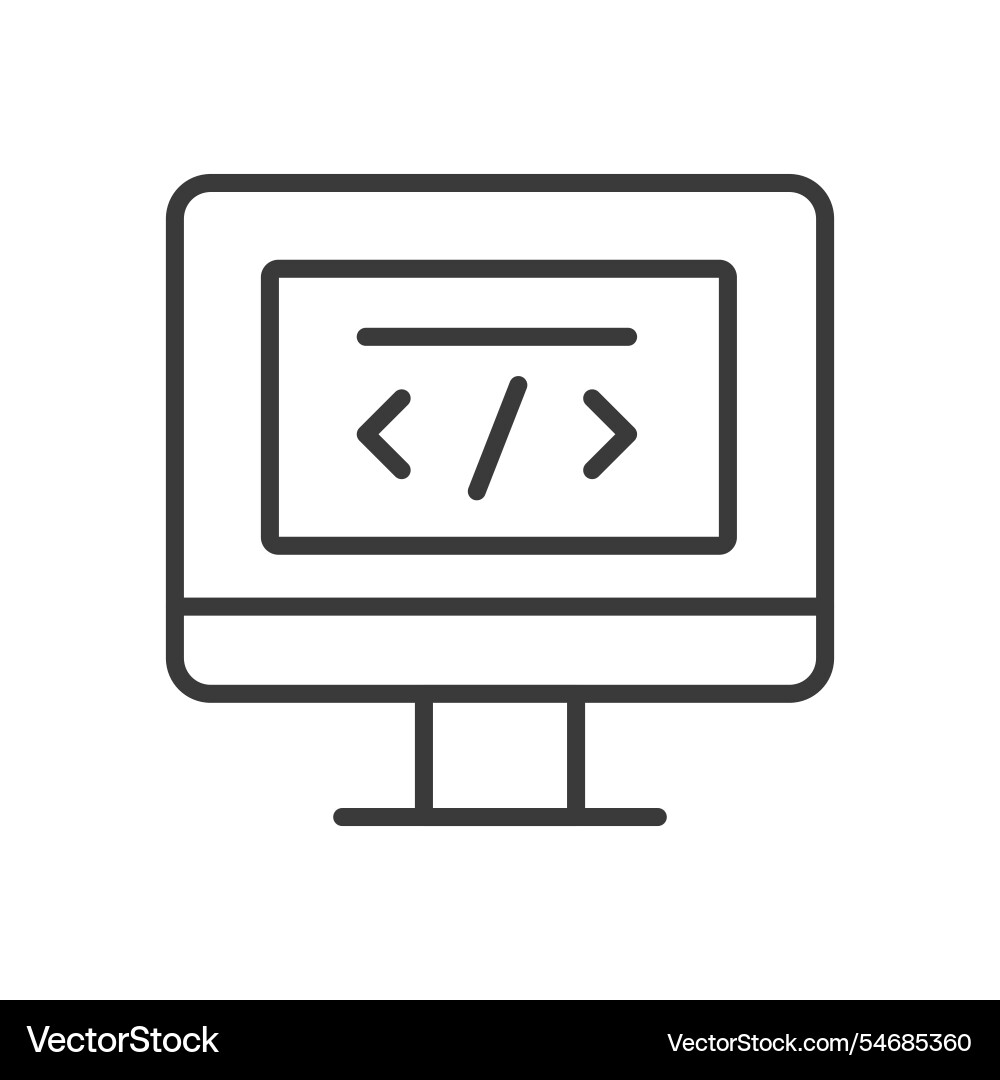 Html closing tag icon in line design Vector Image