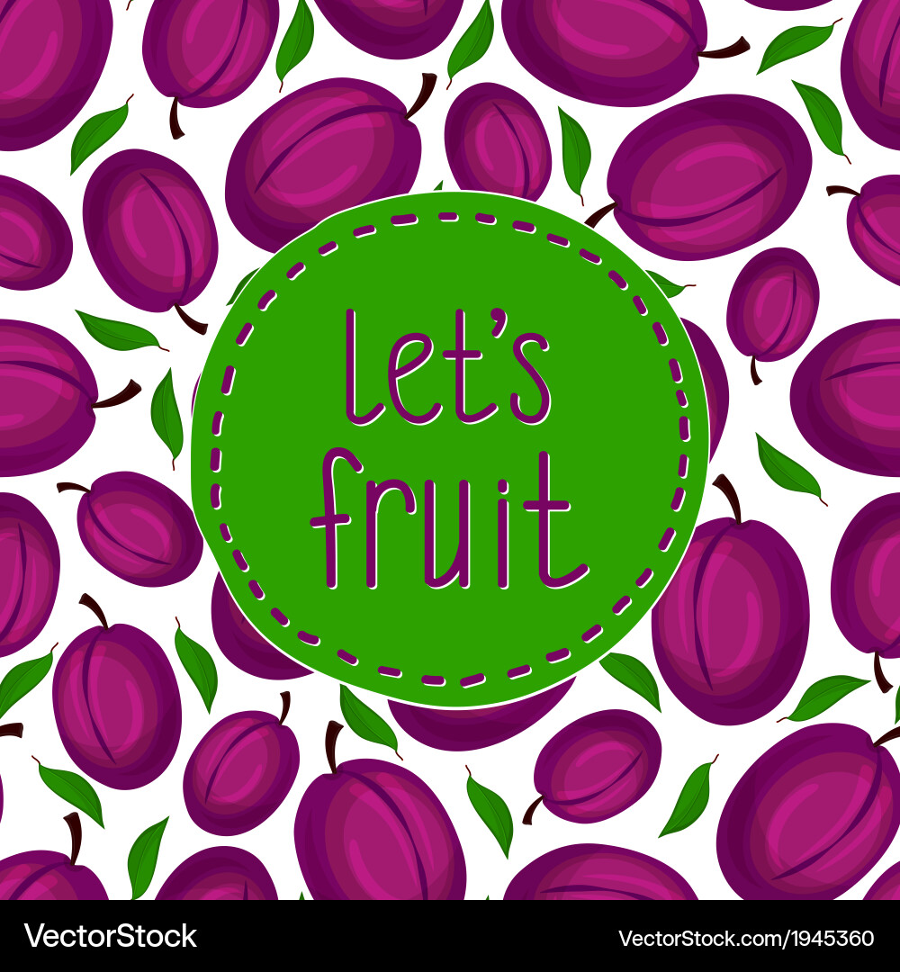 Plum Branch Seamless Pattern Vector Image