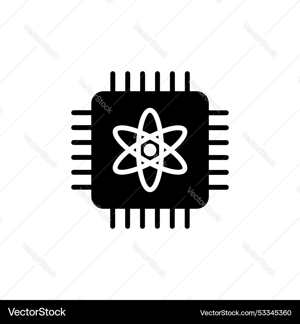 Quantum computing line icon isolated on white Quantum computing line icon isolated on white vector image