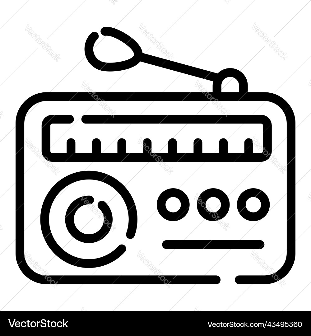Radio icon thin line style for web and mobile Vector Image