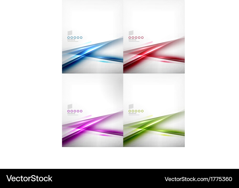 Set of abstract motion lines design templates vector image