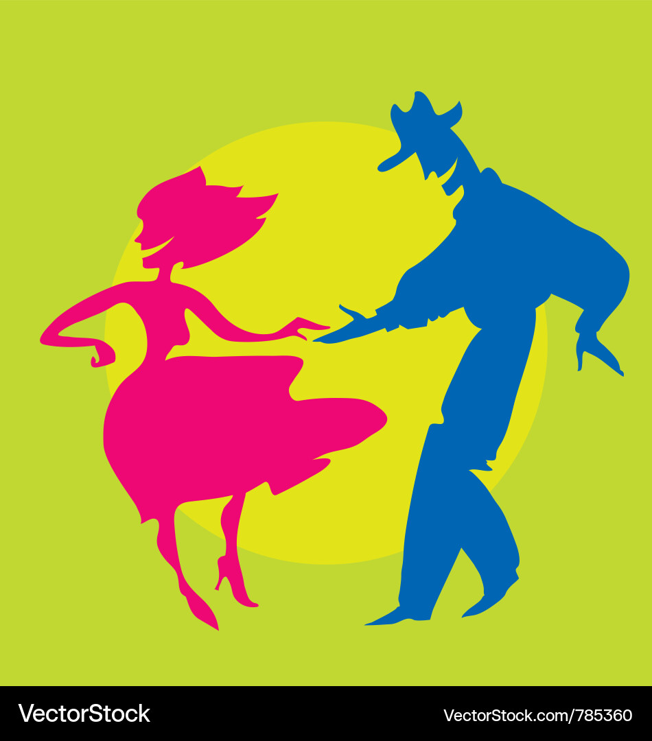 Silhouetted Couple Dancing Royalty Free Vector Image