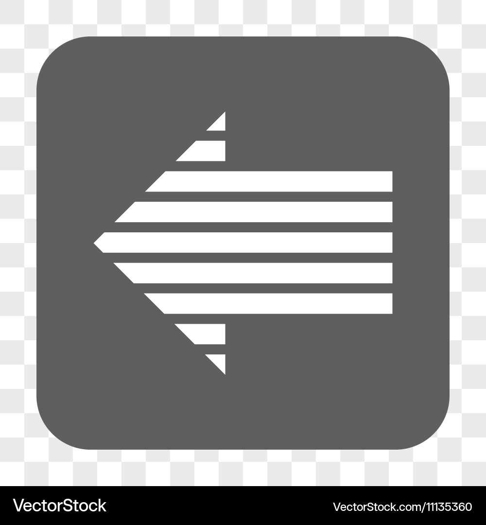 Stripe arrow left rounded square button Vector Image