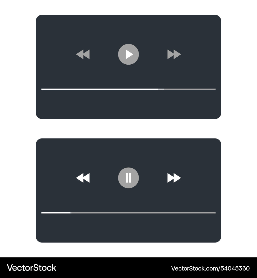 Template video player for web and mobile apps Template video player for web and mobile apps vector image