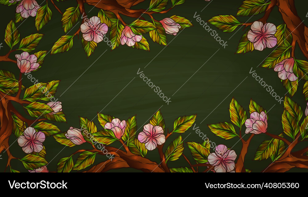 Vintage style floral background or frame Vector Image
