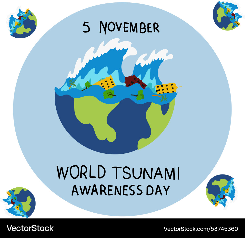 Welt Tsunami Awareness Day Welt Tsunami Awareness Day vektorbild