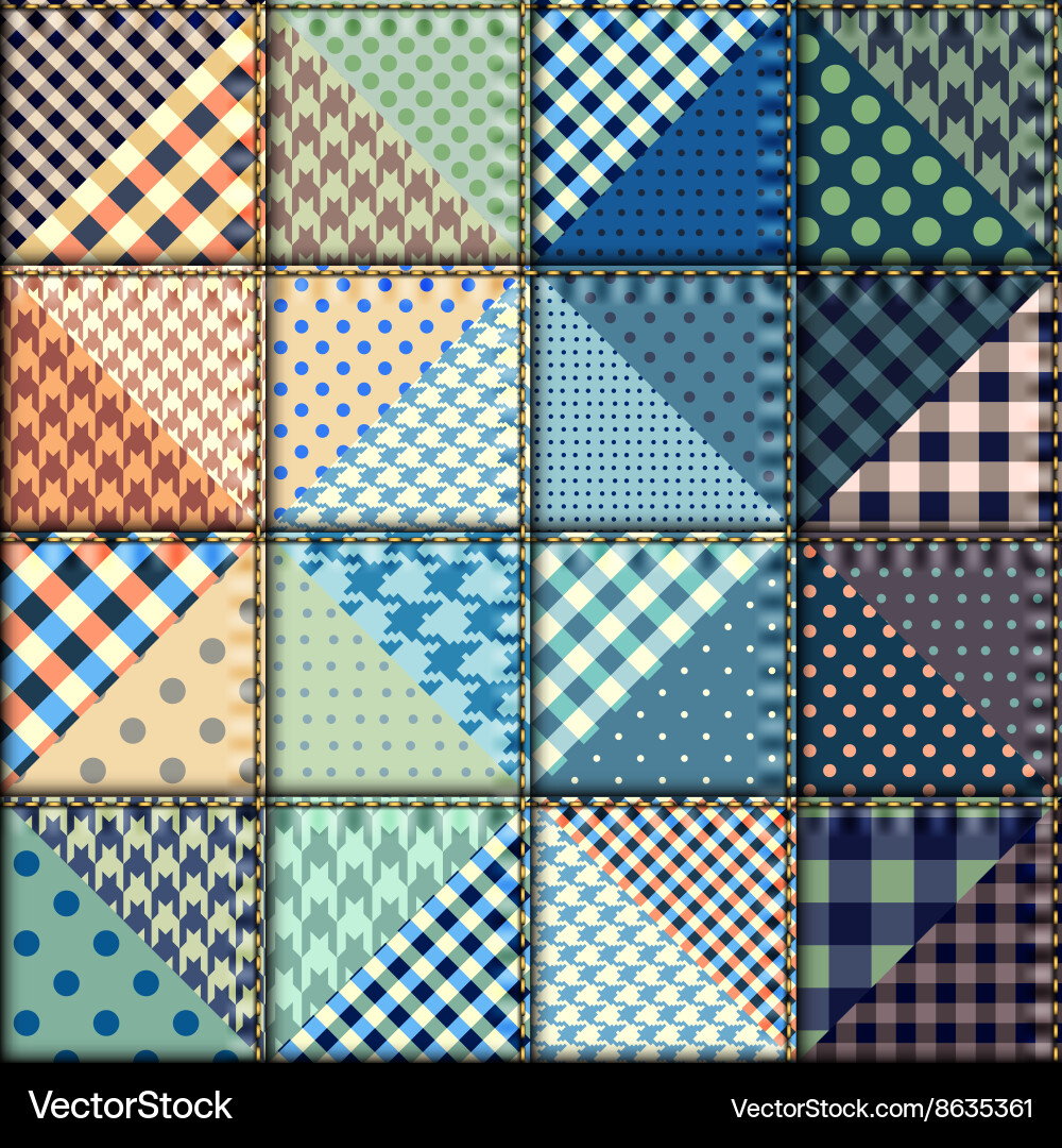 Abstract seamless patchwork pattern from vector image