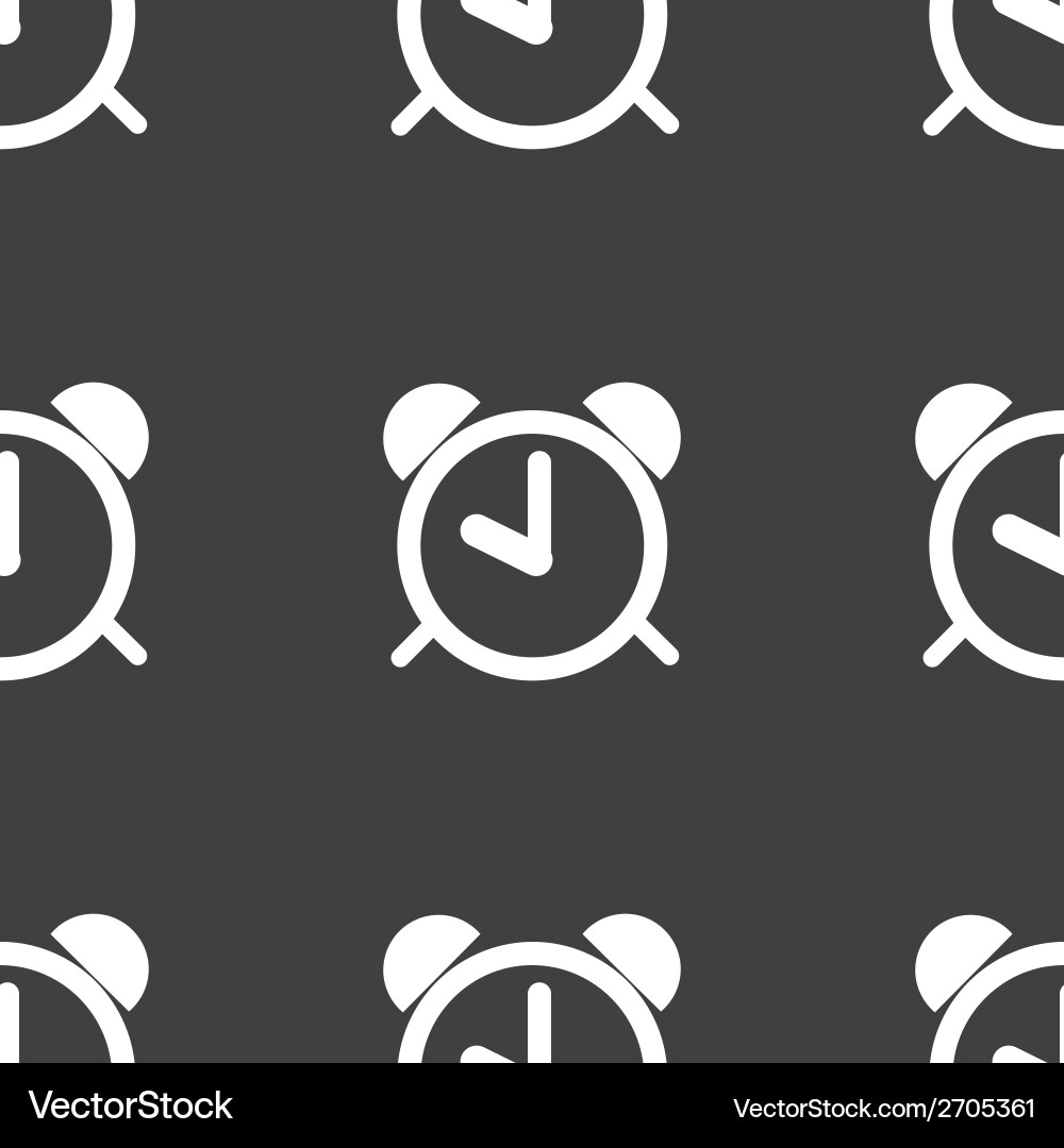 Alarm clock web icon flat design seamless pattern Vector Image