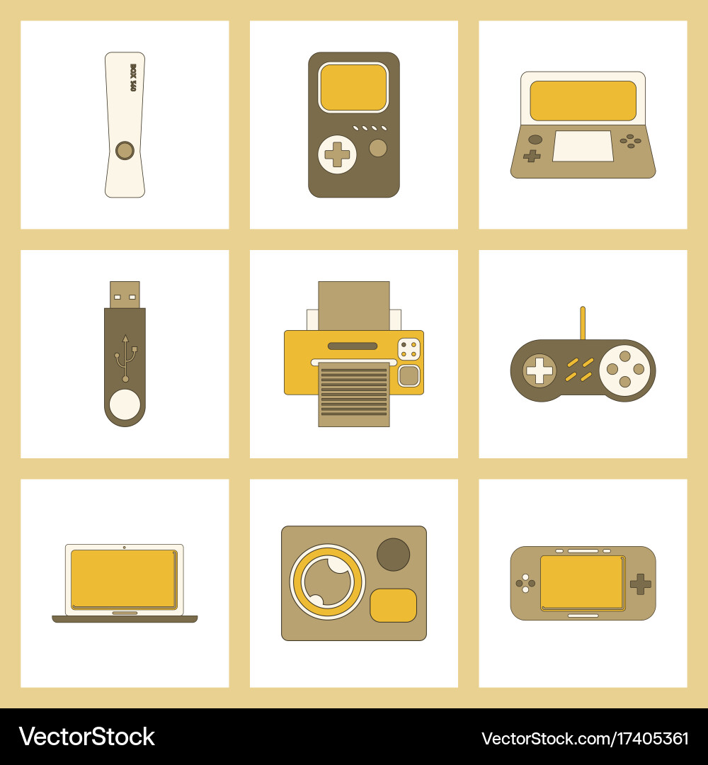 Assembly flat icon game console flash drive Vector Image