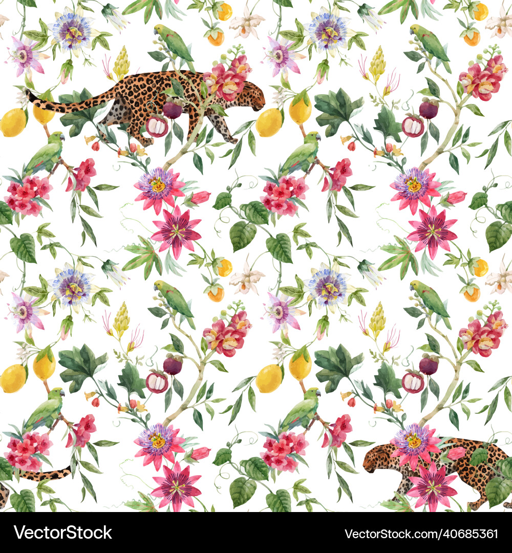 Beautiful seamless tropical floral pattern