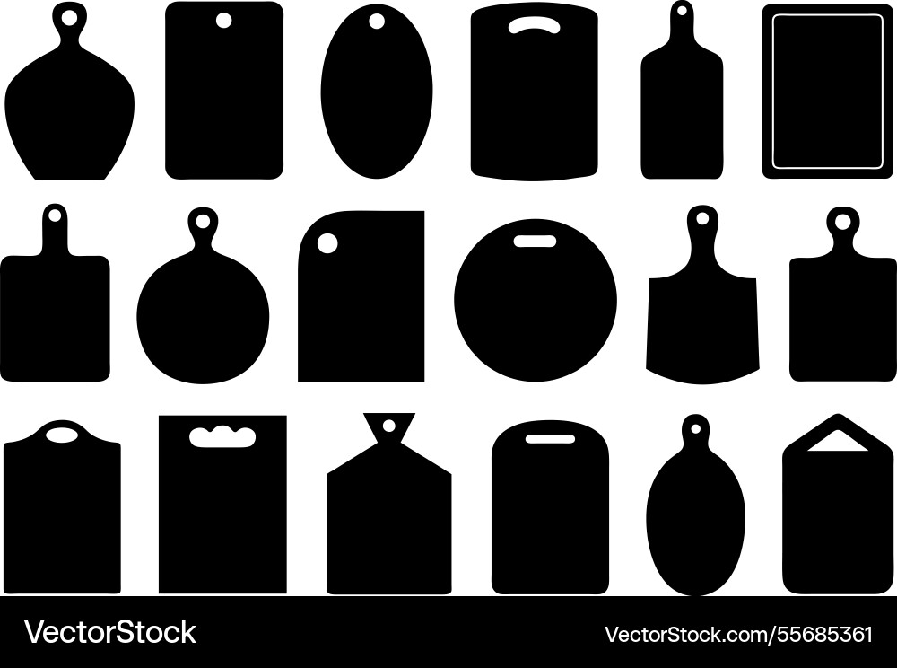 Collage of different kitchen cutting boards Collage of different kitchen cutting boards vector image