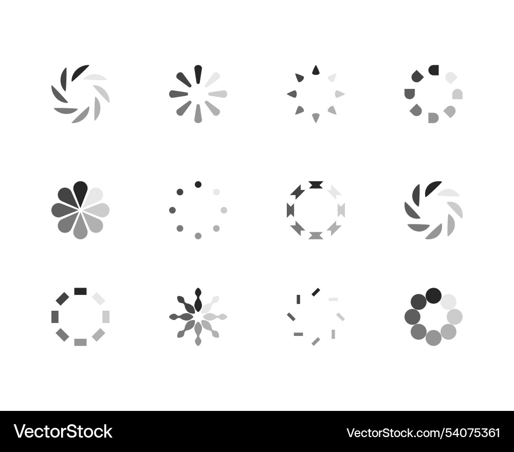 Collection loading bar status icon set of loaded vector image
